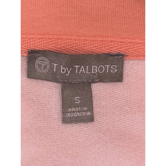 T by Talbots Sz SMALL Colorblock Half Button Pullover Top Tunic French Terry EUC - Picture 10 of 11